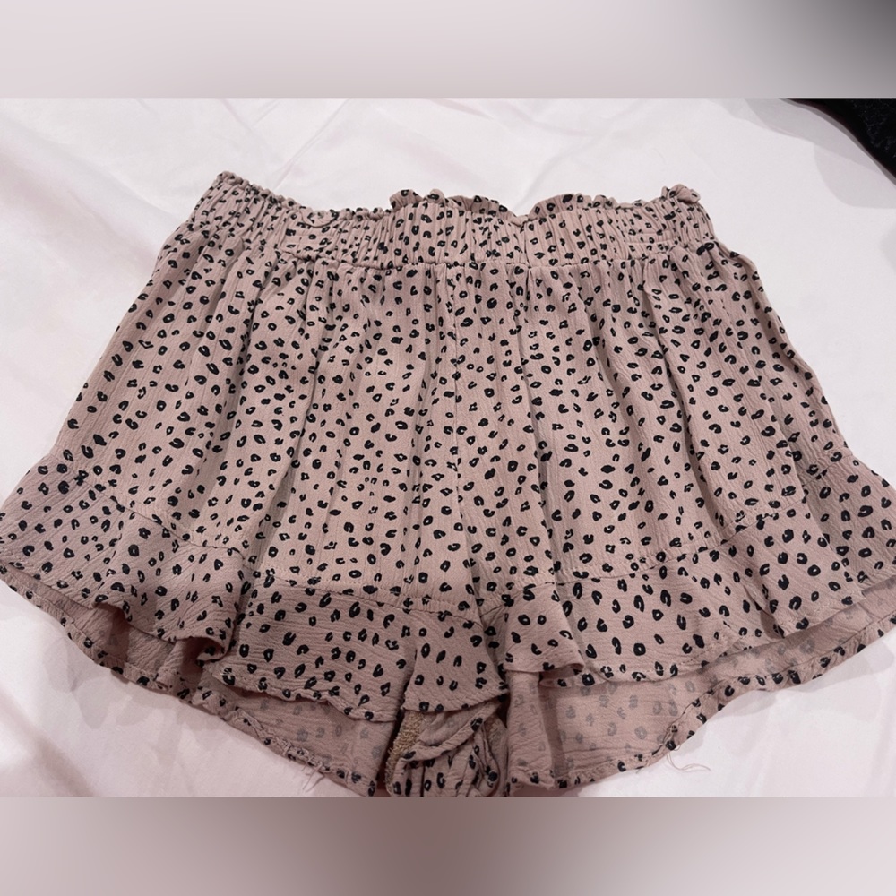 Cheetah print ruffle shorts worn once